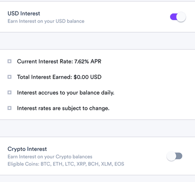 enable interest in anchor usd app