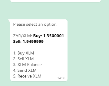 buy xlm using whatsapp